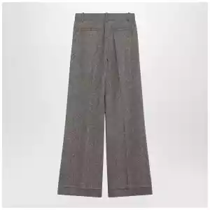 Valentino Ivory/brown patterned wool trousers