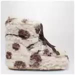 Moon Boot Icon Low curly boot with cow print