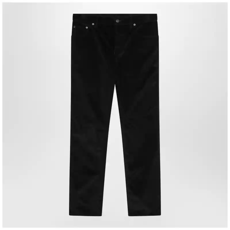 Burberry Dark blue cotton corduroy trousers