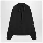 Balenciaga Black satin blouse with bow