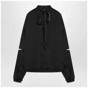 Balenciaga Black satin blouse with bow