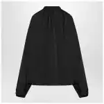 Balenciaga Black satin blouse with bow