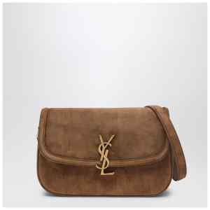 Saint Laurent Borsa Solferino medium in suede Caramel Cognac