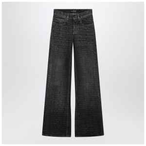 Balenciaga Black washed jeans with jacquard logos