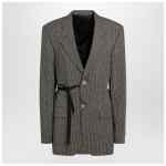 Balenciaga Vichy-pattern jacket with side lace detail