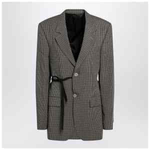 Balenciaga Vichy-pattern jacket with side lace detail