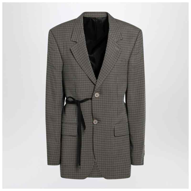 Balenciaga Vichy-pattern jacket with side lace detail, theFeinheit