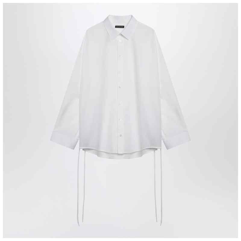 Balenciaga White cotton shirt with lace-up details, theFeinheit