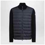 Moncler Navy blue quilted cotton zip-up cardigan