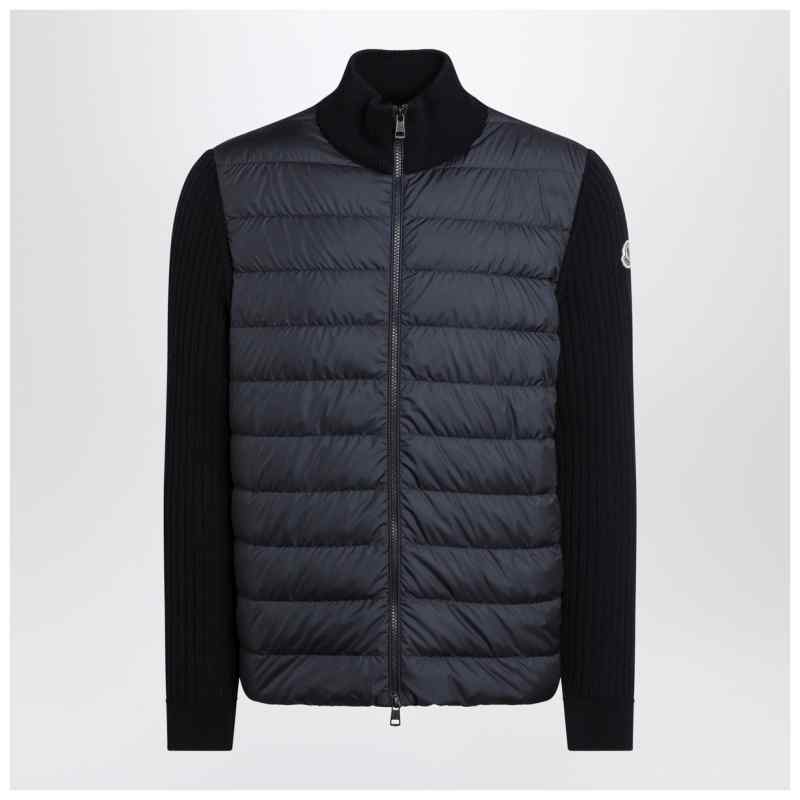 Moncler Navy blue quilted cotton zip-up jacket, theFeinheit