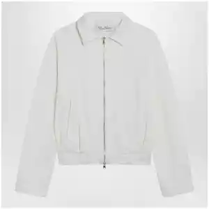 Max Mara White cropped sweatshirt in silk blend