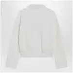 Max Mara White cropped sweatshirt in silk blend
