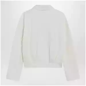 Max Mara White cropped sweatshirt in silk blend
