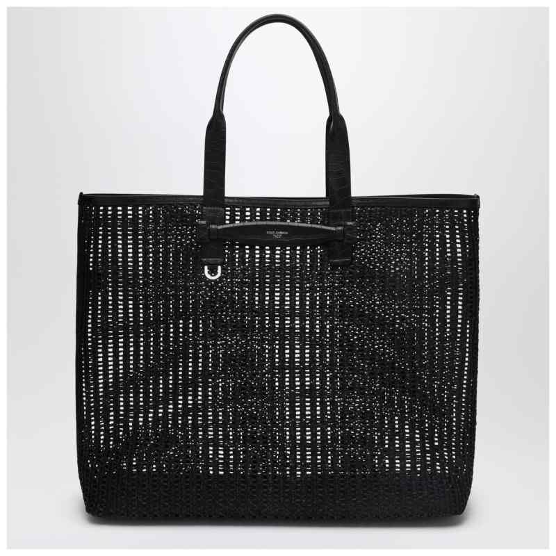Dolce&Gabbana Adamo Shopping Bag in black woven mesh, theFeinheit