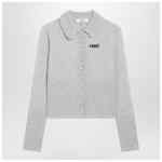 Chloé Light grey wool cardigan with logo