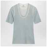 Chloé Blue-grey wool-blend knit top