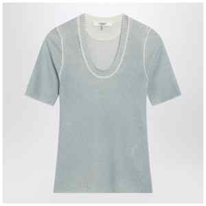 Chloé Blue-grey wool-blend knit top