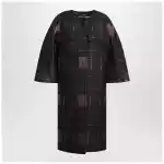 Max Mara Atelier Black cocoon coat in jacquard lamé