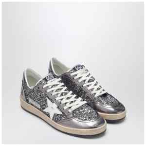 Golden Goose Ballstar silver glitter sneaker