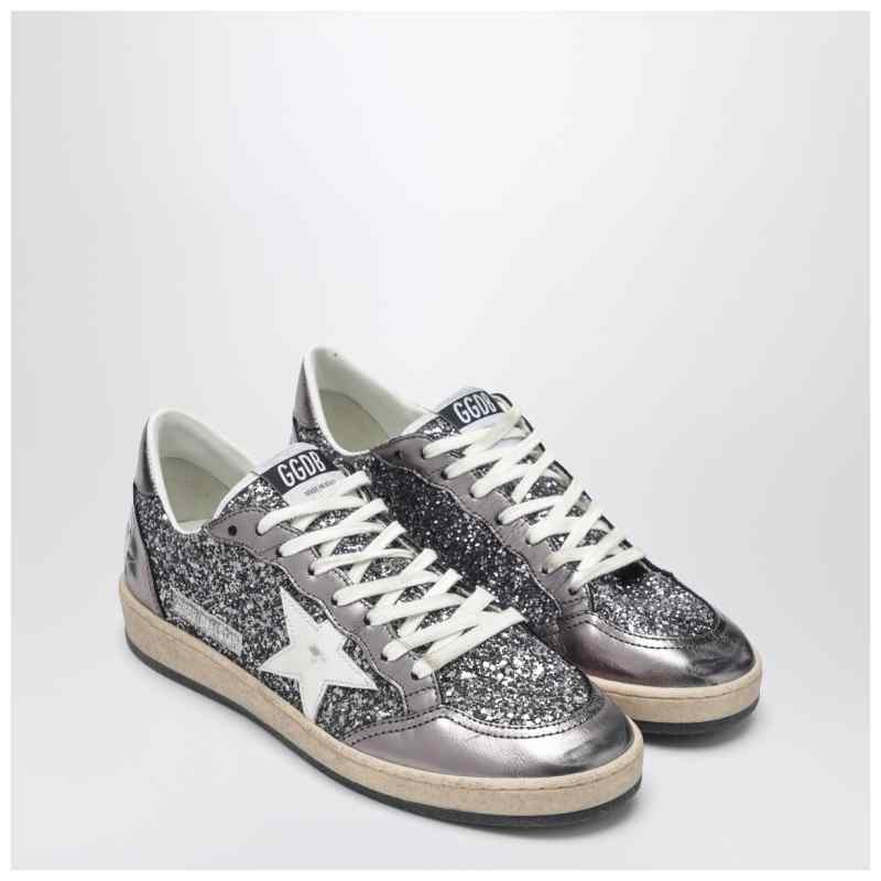 Golden Goose Ballstar silver glitter sneaker, theFeinheit