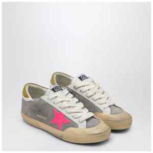 Golden Goose Super-Star sneaker in taupe/fuchsia/ochre