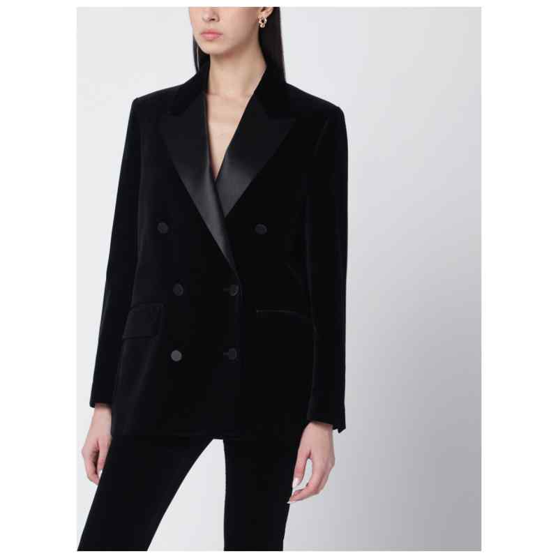Golden Goose Black velvet jacket with satin lapels, theFeinheit