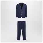 Brunello Cucinelli Blue single-breasted wool suit