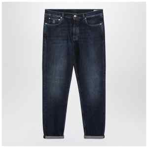 Brunello Cucinelli Blue washed jeans with turn-up hem