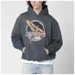 Represent Grey hoodie with logo print