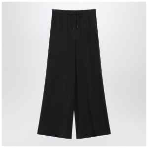 Max Mara Wide-leg blue silk trousers