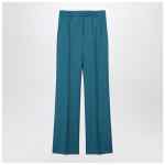 Max Mara Turquoise wool and silk-blend trousers