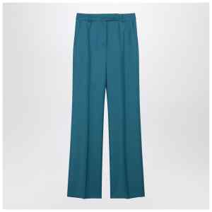 Max Mara Turquoise wool and silk-blend trousers