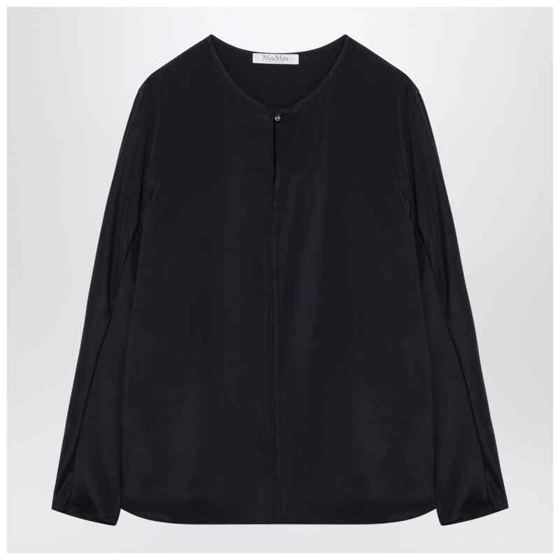 Max Mara Midnight blue silk-blend blouse, theFeinheit