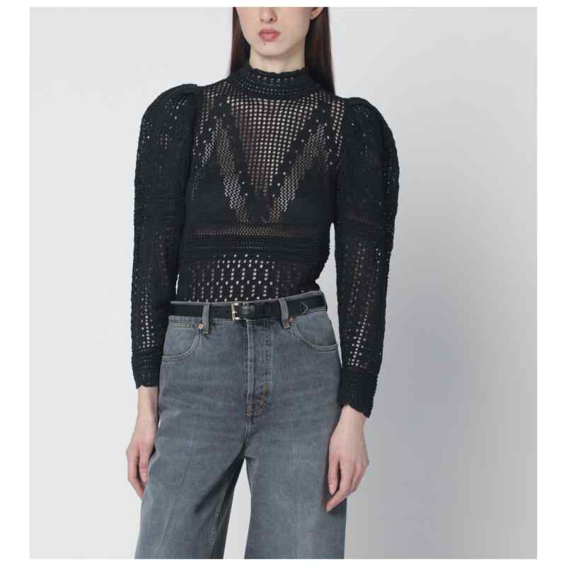 ISABEL MARANT Dahara black openwork knit top ISABEL MARANT Dahara black openwork knit top, theFeinheit