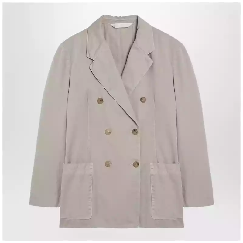 Palm Angels Beige double-breasted cotton jacket