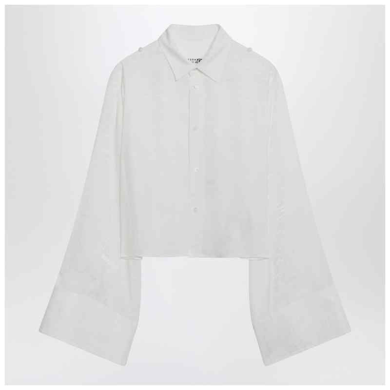 MM6 Maison Margiela White shirt with all-over logo graphic, theFeinheit