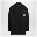 MM6 Maison Margiela Black wool-blend shirt with label details