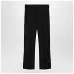 S Max Mara Black cotton-blend trousers