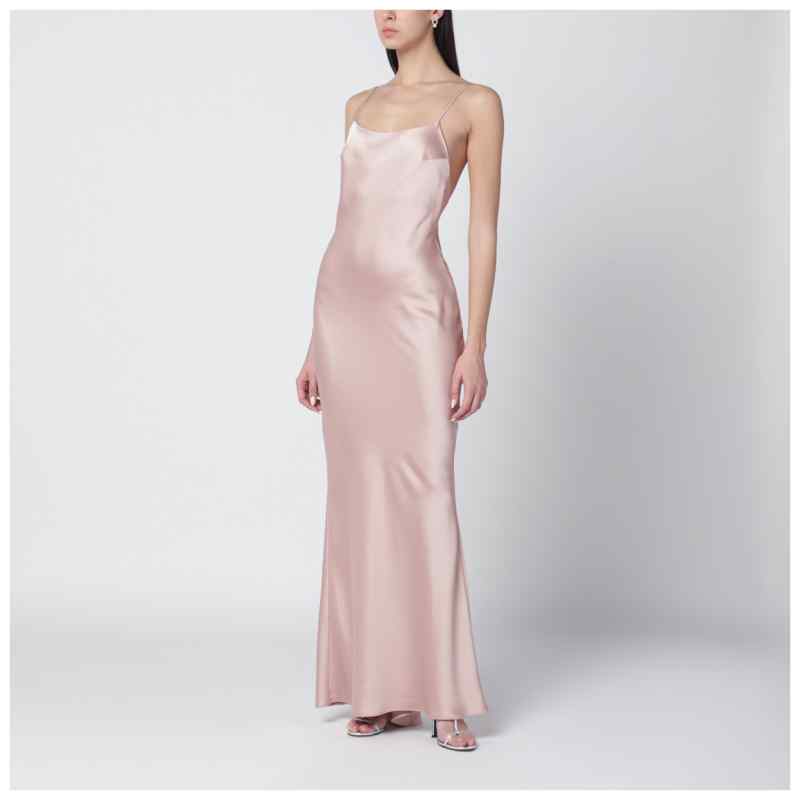The Andamane Peony-coloured Ninfea dress with back draping, theFeinheit
