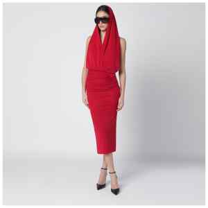 The Andamane Red Annie hooded midi dress