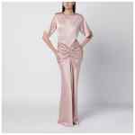 The Andamane Light pink Iris dress with draping