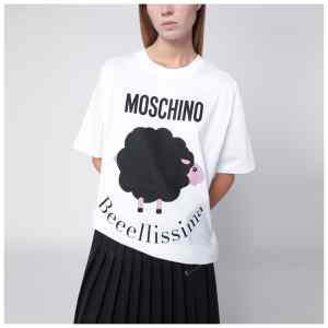 Moschino White T-shirt with logo print