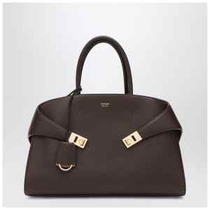 Ferragamo Hug M Leather Handbag in Brown/Ochre