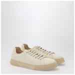 Ferragamo Mascarpone-colored leather sneakers