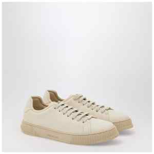 Ferragamo Mascarpone-colored leather sneakers
