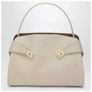 Ferragamo Ivory and ochre leather Hug Soft M handbag