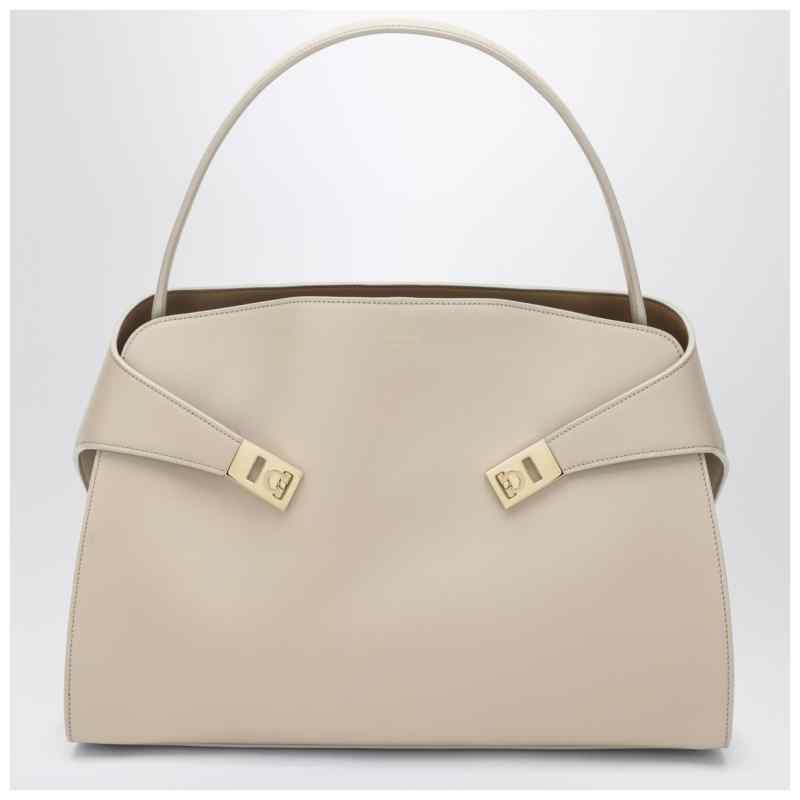 Ferragamo Ivory and ochre leather Hug Soft M handbag, theFeinheit