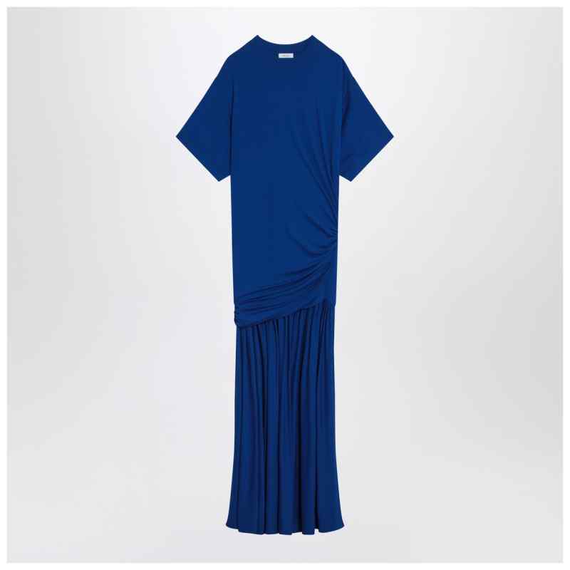 Ferragamo Long blue dress with draping, theFeinheit