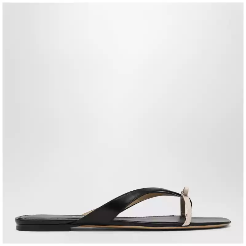 Ferragamo Mini Bow flip-flop black and powdery / regular fit