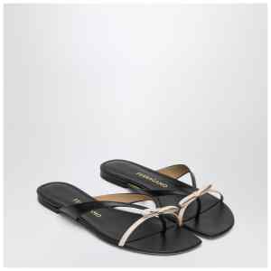 Ferragamo Mini Bow flip-flop black and powdery / regular fit